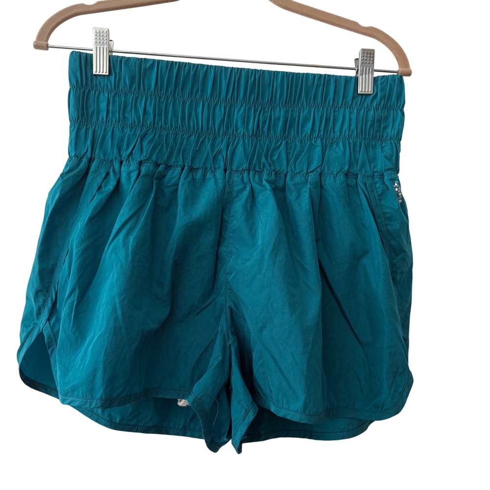 Free People FP Movement The Way Home Shorts Teal Blue High Waist Large‎ Sporty